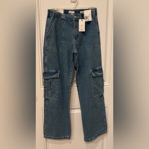 NWT Forever 21 Women's Relaxed Blue Cargo Jeans